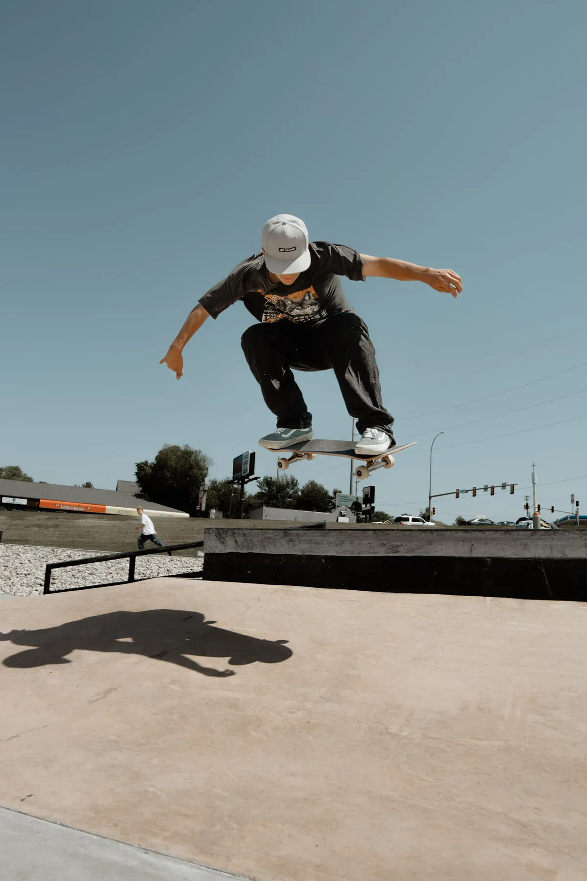 Skater snapping a trick off the bank at a Sioux Falls skatepark