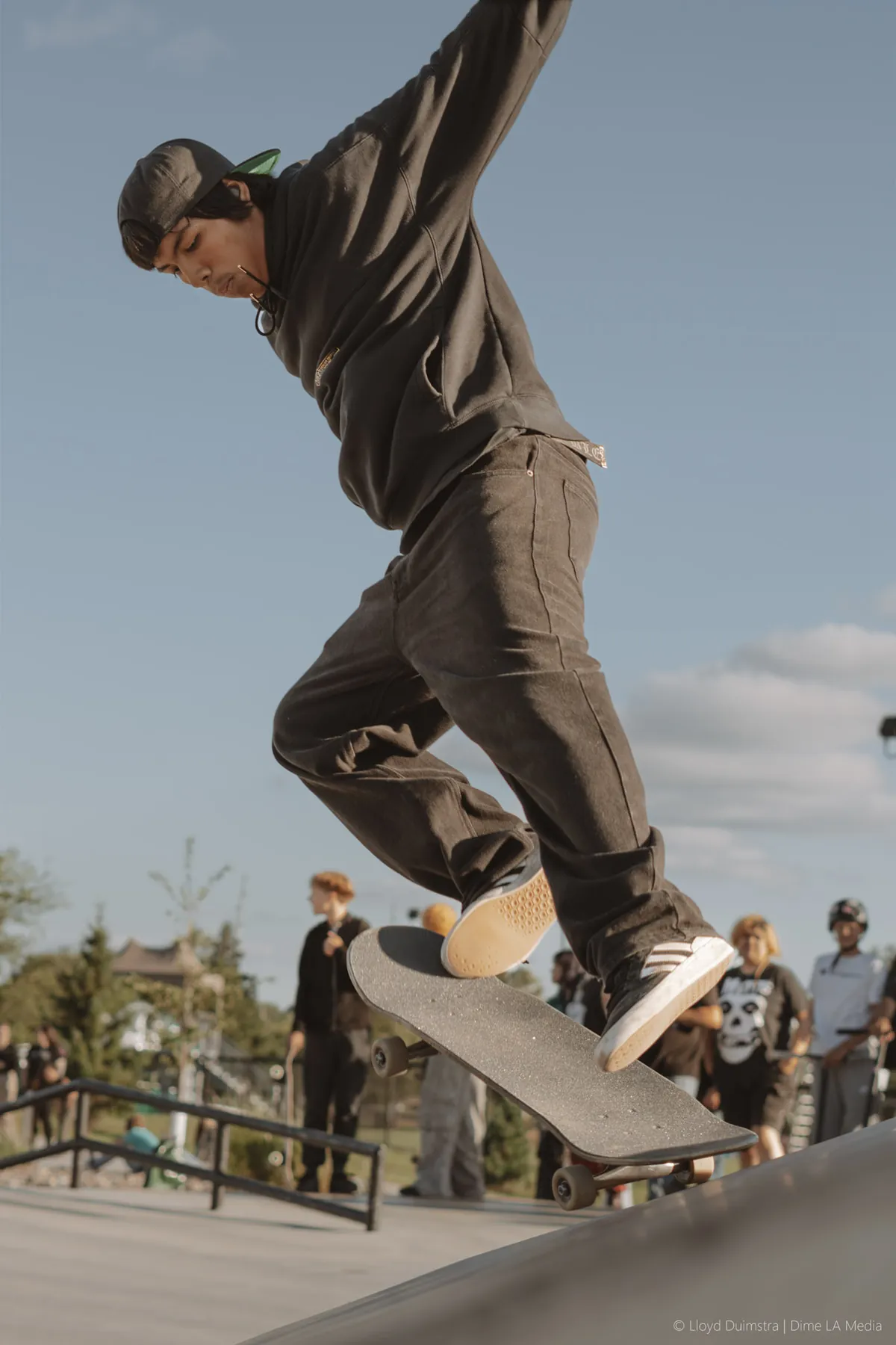 Skater snapping an ollie over the box