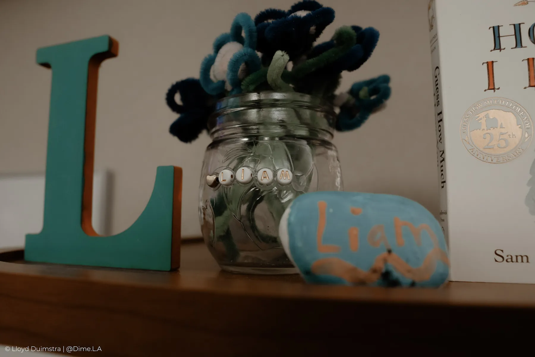Nursery shelf details waiting at home for baby