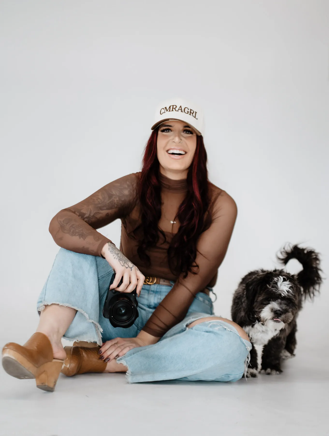 Personal branding session for a photographer with her dog